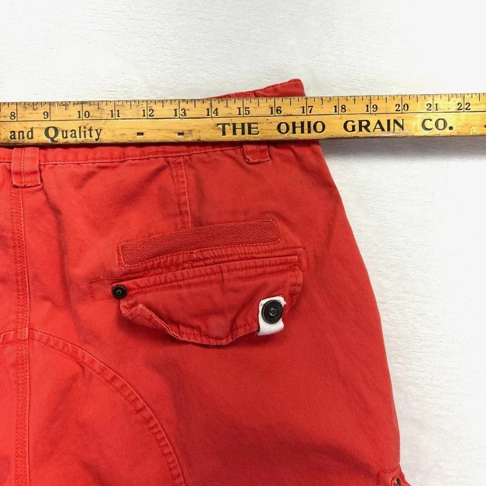 Coogi Cargo Shorts Mens 34 Red Streetwear Y2K‎ Embroidered Logo Baggy Cotton